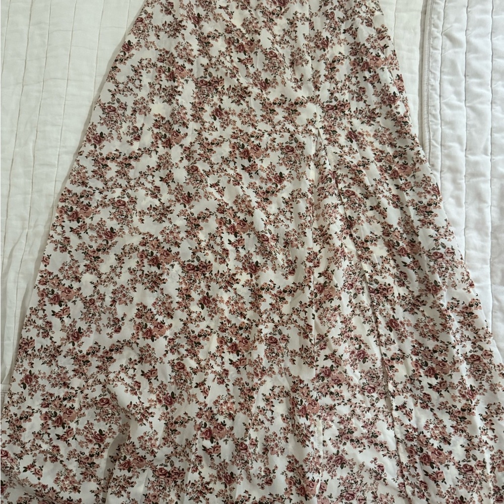 SHEIN Pink Floral A-Line Skirt